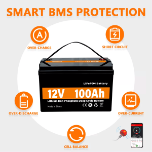 Батерия за съхранение на слънчева енергия LiFePO4 12V 100Ah